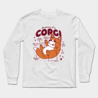 Anatomy of corgi Funny Dog Lovers Memes Quotes Long Sleeve T-Shirt